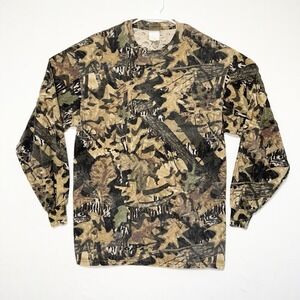 Jerzees Vintage Camo Shirt Mens Size XL 90s Outdoors Mossy Oak Break Up Y2K